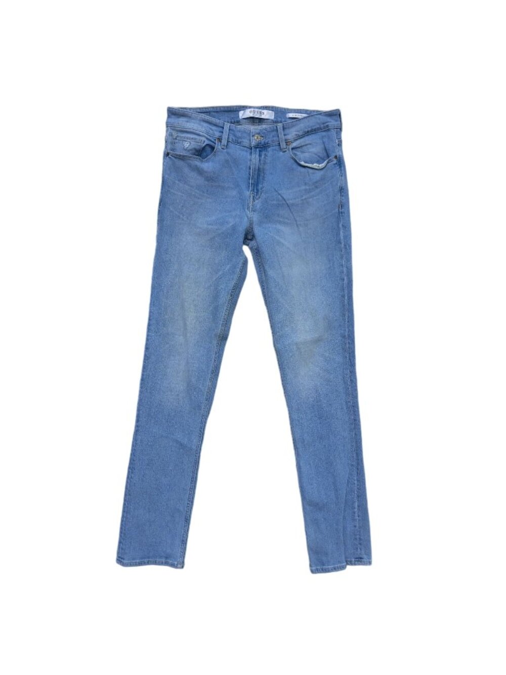Guess Mens Slim Tapered Denim Blue Jeans 33x32 Medium Wash Casual Style